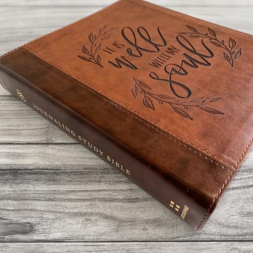 ESV Journaling Study Bible | Personalized with Name | Custom Design Hand Lettered and Laser Engraved | Gift for Birthday, Baptism, Graduation, Wedding...