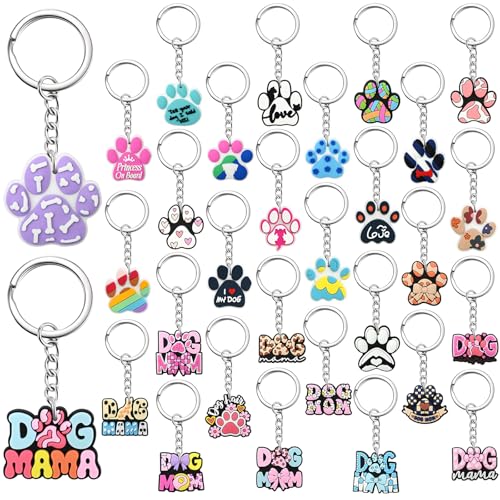 Cute Keychain Bulk,Cute Key Chain for Car Keys Purse Bag Rewards - color: Dog Mom-30