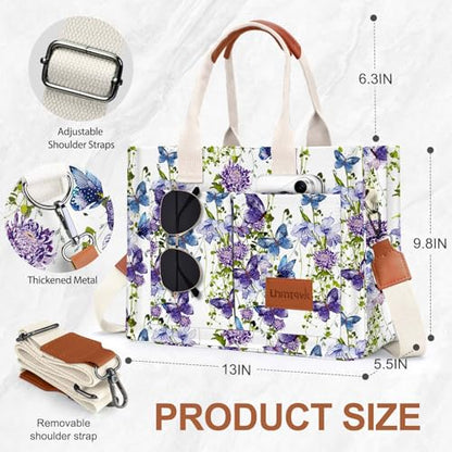 LHMTQVK Canvas Tote Bag for Women, Work & Bible Study Handbag - color: Butterfly