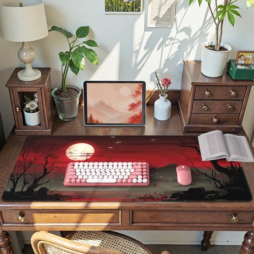 iCasso Desk Protector Mat, Large Japanese Mouse Pad, Full Moon - color: Full Moon