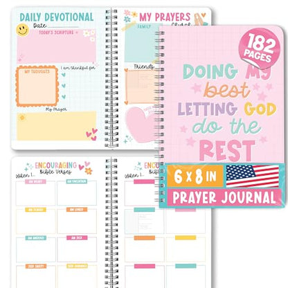 Guided Prayer Journal for Woman - Daily Prayer Journal Notebook - color: Pink Pastel