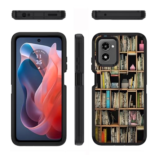 Designed for Moto G Power 5G 2024 Case, Military Grade Heavy Duty 3-Layer Shockproof Full-Body Protective Cover for Motorola Moto G Power 5G 2024, Bookshelf - color: Bookshelf