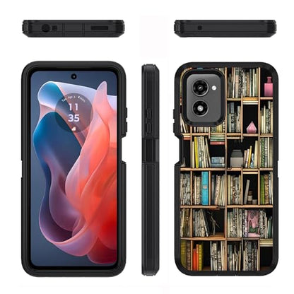 Designed for Moto G Power 5G 2024 Case, Military Grade Heavy Duty 3-Layer Shockproof Full-Body Protective Cover for Motorola Moto G Power 5G 2024, Bookshelf - color: Bookshelf