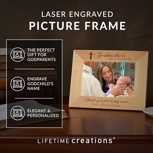 Lifetime Creations Personalized Godmother Picture Frame: Personalized Godmother Gift, Engraved Godmother Frame, Holds a 4" x 6" photo (Landscape) - color: Custom - Godmothers, size: 4" x 6" Landscape