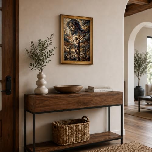 Framed Christian Relief Canvas Wall Painting 12x16 Inches For Living Room - color: Religion - 5, size: 12x16in