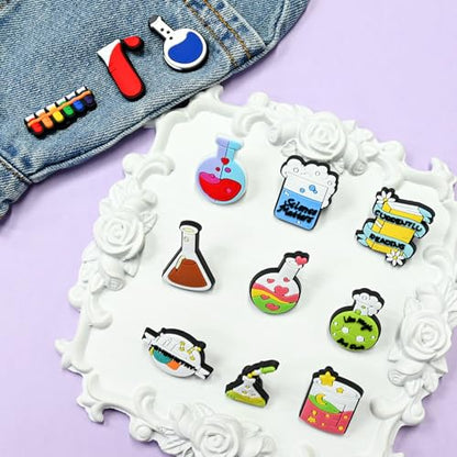 Cute Pins Bulk, Funny Lapel Badge Pins Rubber Brooch Pins for Backpacks, Hats, Bags - style: Science-24PCS