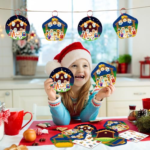 FaCraft Christmas Crafts Sticker for Kids 24pcs Make a Nativity Scene Craft - color: C-24pcs