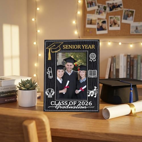 WaaHome Class of 2026 Graduation Picture Frame 4x6 - High School Graduation Gifts for Boys Girls Her Him - College Grad Gifts for Women Men 2026 Black Senior Grad Photo Frame Room Decor - color: 7-Graduation Senior 4x6