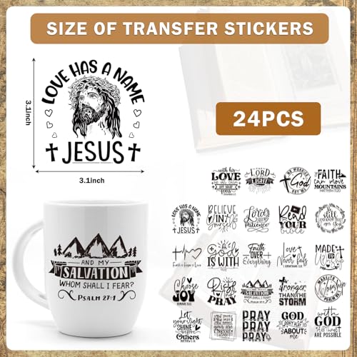 Christian UV DTF Cup Wraps - 24 Sheets Bible Verse Uvdtf Tumbler Wrap for 16 oz Glass Water Bottle, Faith Can Move Mountains Inspirational Quotes Waterproof Transfer Sticker Religious Gifts for Mom - style: Submit to you