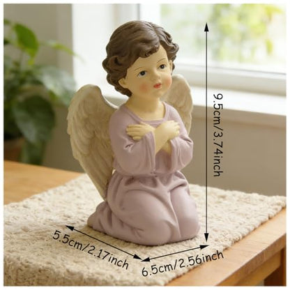 Praying Angel Figurine, 3.74 Inch Resin Guardian Angel Home Decor - style: 3.74'' Little angel cross hands kneeling