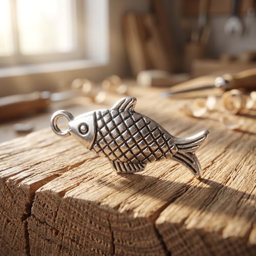 100Pcs Fish Charm Pendant, Antique Gold & Antique Silver Alloy Sea Animal Fish Shape for Jewelry Making DIY Necklace Bracelet Earring Craft Supplies