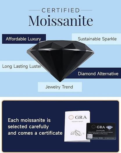 MomentWish Moissanite Cross Earrings for Men Women - color: 03 Earrings Black, size: 2mm Stones