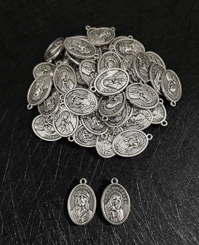 COTTVOTT Saint Therese of Lisieux/Saint Mother Teresa of Calcutta/Divine Mercy Jesus/Mater Dolorosa Patron Saint Medal Charm Pendant for DIY Rosary Necklace Bracelet Jewelry Making Part - color: 30pcs-Jesus ECCE Homo medal