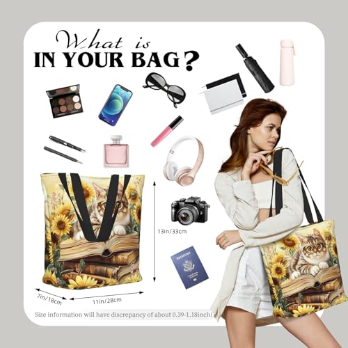 Bible Tote Bags for Women Christian Gifts Religious Church Shoulder Bag - color: Cat