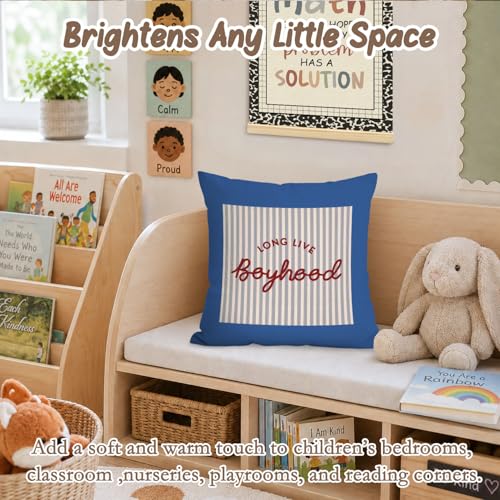 Long Live Boyhood Throw Pillow Cover 18x18,Boys Room Decor - color: Boys-long Live Boyhood