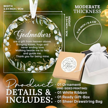 HEXMOZ Godmother Gifts from Godchild, Goddaughter - Godmother Ornament 2026 - color: Godmother
