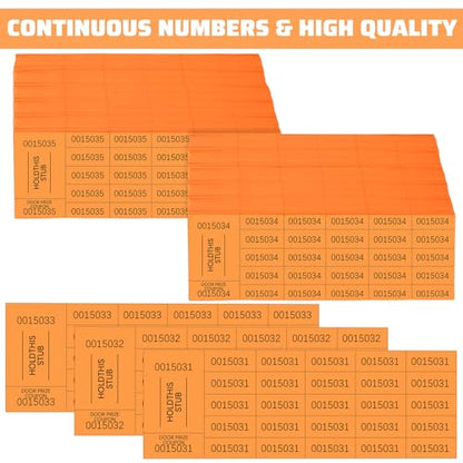 Kosiz 2000 Sheets Raffle Ticket 25 Bid Chinese Auction Tickets, Orange - color: Orange