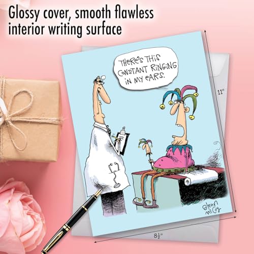 NobleWorks Big Funny Get Well Card Constant Ringing Humor for Men J9734 - style: Constant Ringing