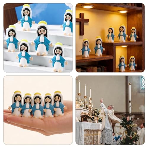 30 pcs Little Virgin Mary Figurines Bulk Mini Virgin Mary Easter Jesus Figures Classic Religious Gifts Easter Eggs Stuffers Sunday Baptism Gifts (30)