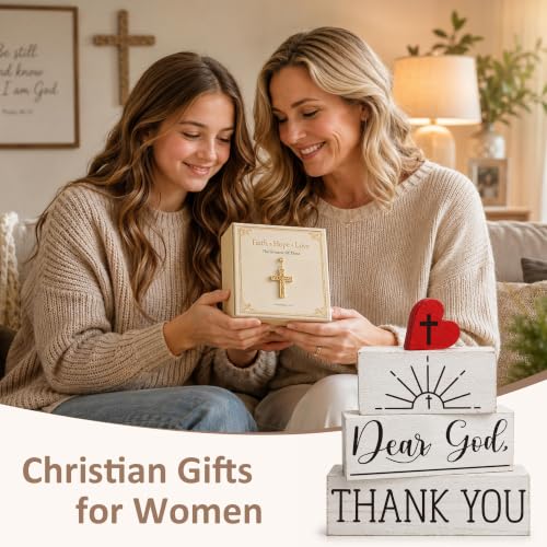 Christian Dear God Thank You Gifts Religious Farmhouse Table Decor for Home