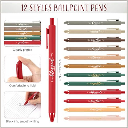 Kosiz 12 Sets Christian Gifts Bulk Prayer Journals Pens, Retro Color - color: Retro Color