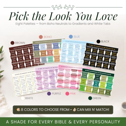90 Christian Bible Tabs for Women and Men - Green Earth Version - color: Green Earth