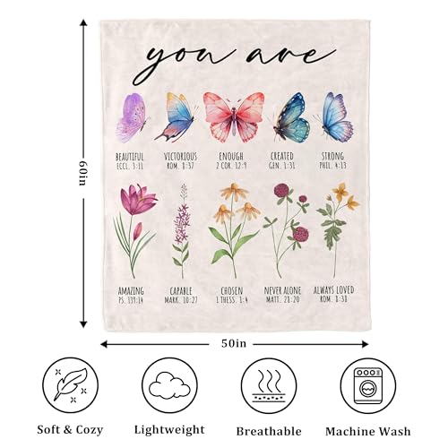 Christian Gifts for Women Birthday, Bible Verse Blanket 50"X60" - color: Christian Gifts