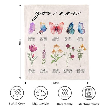 Christian Gifts for Women Birthday, Bible Verse Blanket 50"X60" - color: Christian Gifts