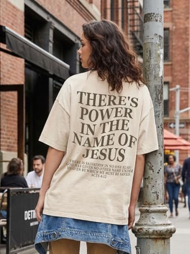 Christian Shirt for Men Jesus Loves You Shirt Oversized Acid Wash Tops - color: Apricot-b, size: XX-Large