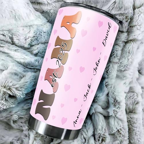 Personalized Grandmother Tumbler Custom Name Nana Insulated cups Travel Coffee Mug with Lids Stainless Steel 20 30 Oz Gifts for Mom Women Grandma Birthday Mothers Day - color: Nana 636