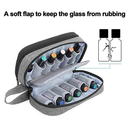 LUXJA Double-Layer Essential Oil Case Holds 12 Bottles, Gray - color: Gray