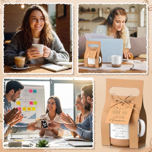 6 Set Employee Appreciation Gift Thank You Mug with Boxes Inspirational Ballpoint Pen Gift Card Tag Twine Ceramic Coffee Cup Set for Birthday Housekeeping Week Coworker Team Staff (Sometime) - style: Sometimes