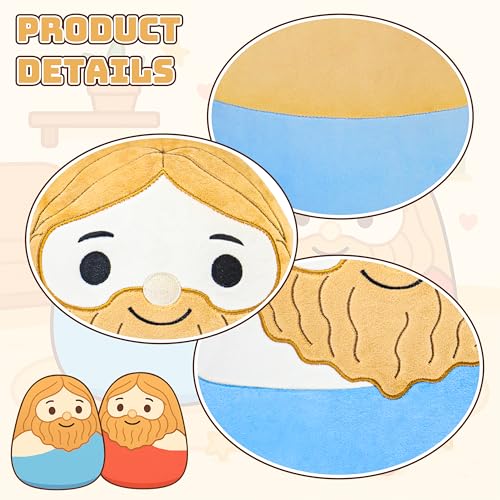 Jesus Plush Toy - Religious Stuffed Doll - Jesus Plush Pillow - Faithful Lovers and Easter Basket Stuffed Gift (Blue) - color: Blue