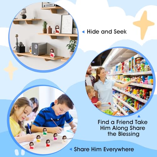 30PCS Little Jesus Figures, 10 Color Tiny Jesus Figurines in Bulk, Mini Jesus Figure Religious Gifts for Easter Egg Stuffers Fillers, Christian Valentines Gifts for Kids Women Mom (30PCS)