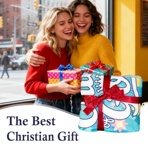 Christian Gifts for Women, Baptism Gifts for Girl Blanket 60"X50" - color: Green-christian