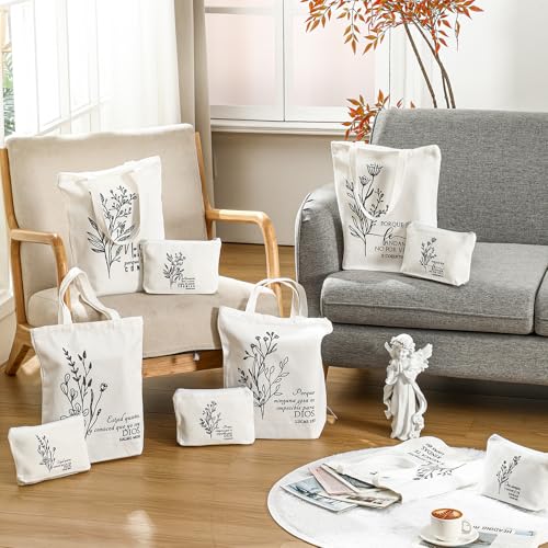 Paterr 20 Pcs Christian Tote Makeup Bag - color: White, style: Boho Spanish