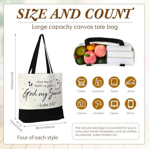40 Pcs Christian Canvas Tote Bible Bag for Women - style: Classic