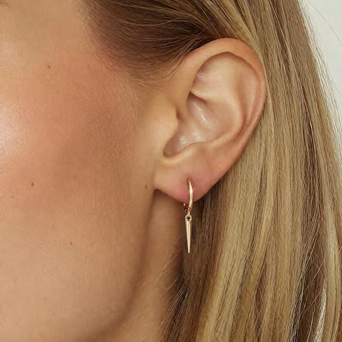 MILACOLATO 925 Sterling Silver Dangle Earrings for Women Hypoallergenic - color: gold-spike