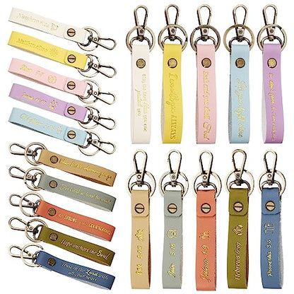 Jeyiour 20 Pcs Christian Keychains Bible Key Chain Bulk - color: Pastel Colors