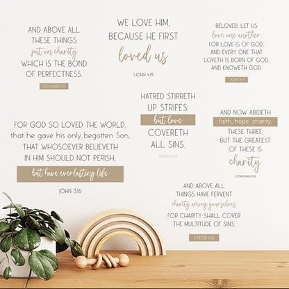 BBTO Bible Verse Stickers Peel & Stick,Put on Charity - style: Put on Charity