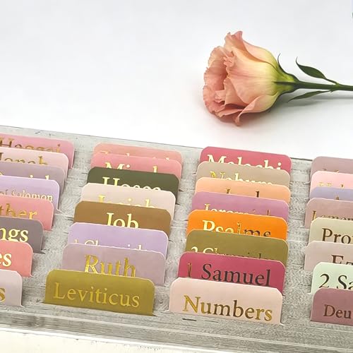 Vorscrin-Laminated Bible Tabs for Women and Men, Gold Foil Lettering Design, Reposition and Large Print Stickers, Bible Study Supplies, 75 Chapters Labels for Easy Navigation (Boho) - color: Boho
