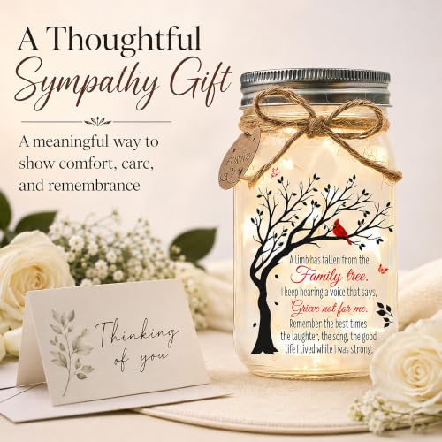 Sympathy Gifts for Loss of Loved One, Cardinal Memorial Gift, Mason Jar - color: Cardinal Memorial