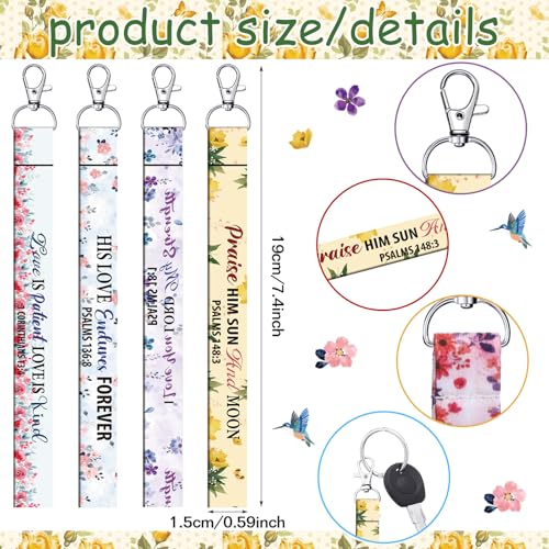 Equsion 100 Pcs Christian Keychains Bulk for Women