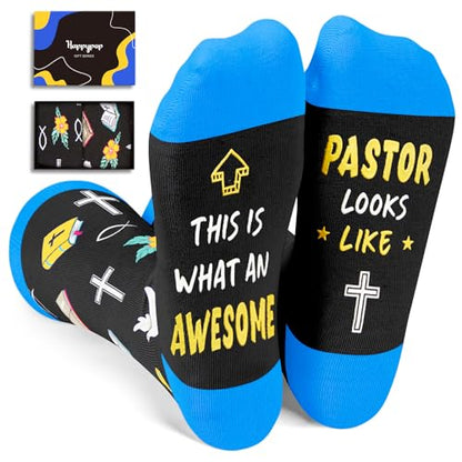 HAPPYPOP Christian Gifts Ideas Socks - Funny Pastor Appreciation gifts, Religious Socks for Jesus Lovers