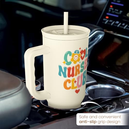SANDJEST Nurse Tumbler 40oz, Cool Club Coffee Travel Mug With Straw - Perfect Nurse Gift for Any Occasion - color: Nurse 3