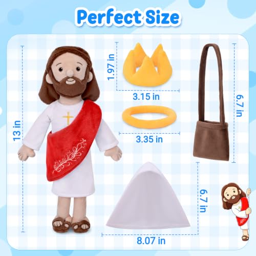 Dressable Jesus Plush, Keepsake Toy for Baptism, Easter & Christmas (Red) - color: Red