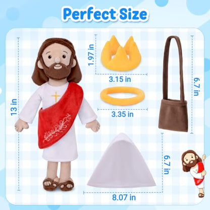 Dressable Jesus Plush, Keepsake Toy for Baptism, Easter & Christmas (Red) - color: Red