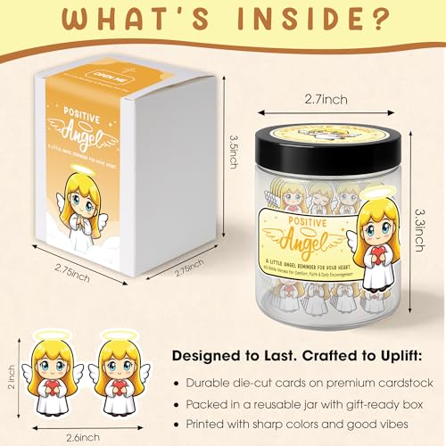 Positive Angel Jar, Angel Gifts For Women, First Communion Gift For Girls, Cute Christian Gifts for Teen Girls - style: Positive Angel
