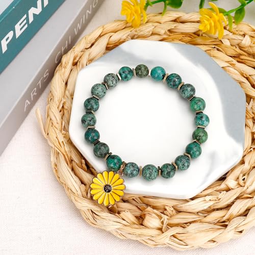 Aelciyue Teacher Appreciation Gifts for Women Thank You Birthday Xmas Valentines Day Gifts for Teachers Bracelets for Women - style: Sunflower 02