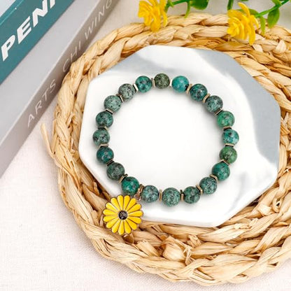 Aelciyue Teacher Appreciation Gifts for Women Thank You Birthday Xmas Valentines Day Gifts for Teachers Bracelets for Women - style: Sunflower 02